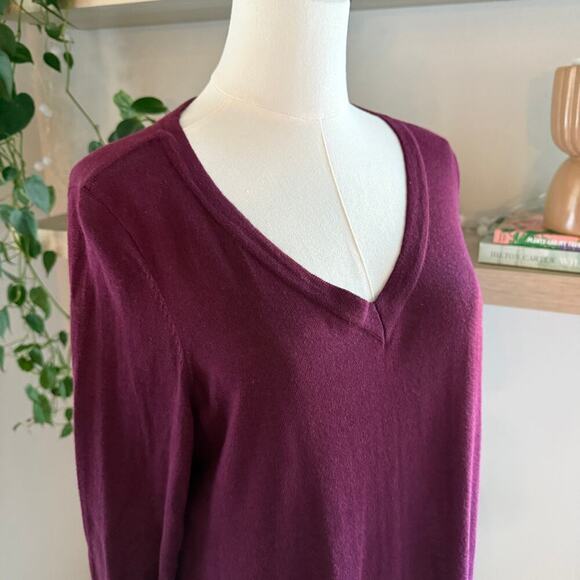 Torrid Burgundy V-Neck Long Sleeve Top Chiffon Hem Women 0 Large Fall Winter - Picture 5 of 9